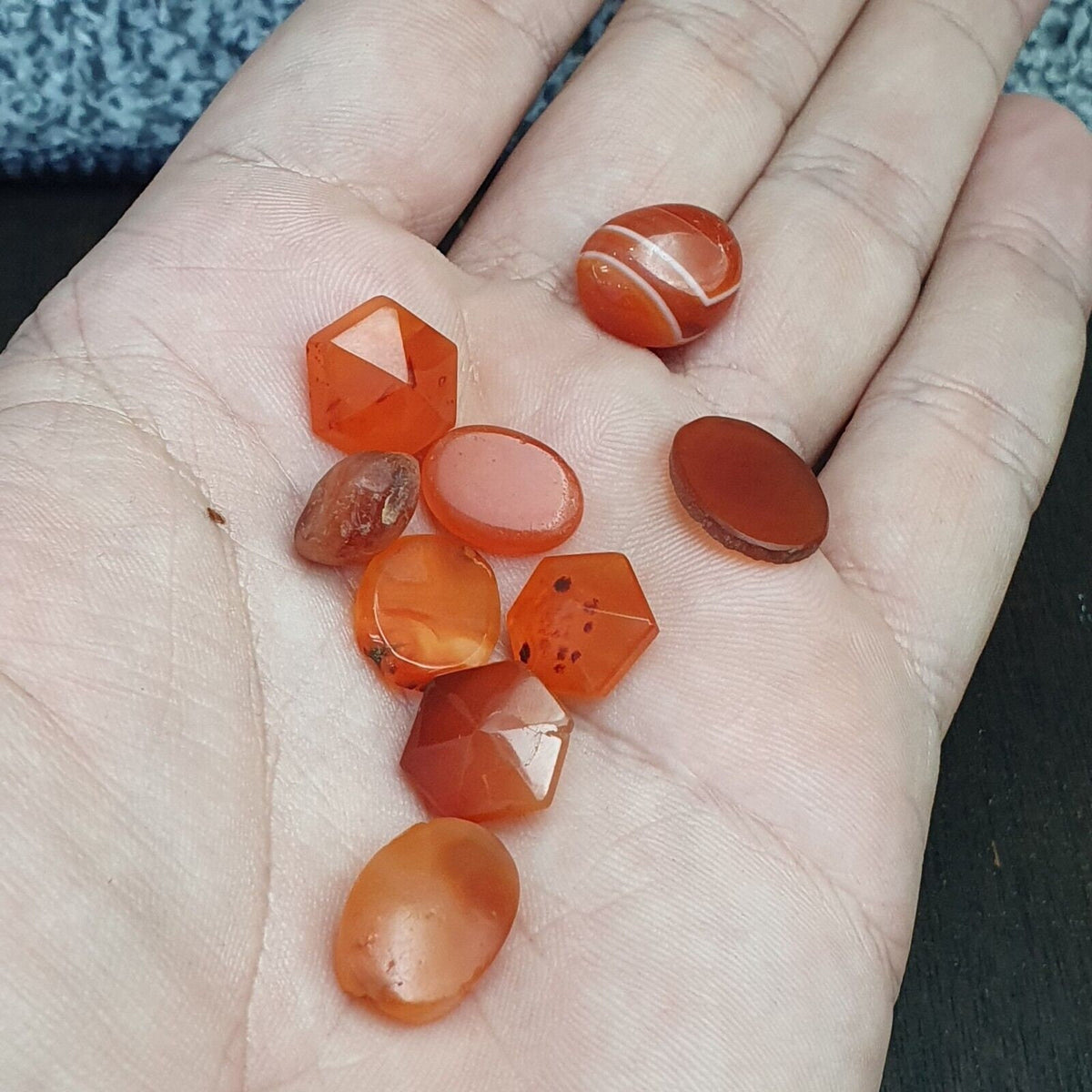 Lot 9 Antique Carnelian Old Himalayan Indo Tibetan African Agate Cabochons