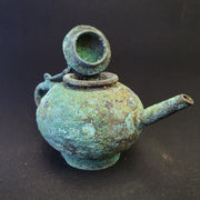 Antique bronze tea pot rusted patina