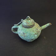 Antique bronze tea pot rusted patina