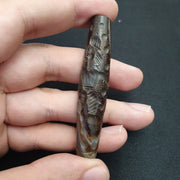 Antique ancient indo tibetan carving agate eye stone bead amulet