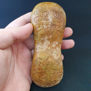 Antique chinese song dynasty calligraphy stone carved yellow jade stone
