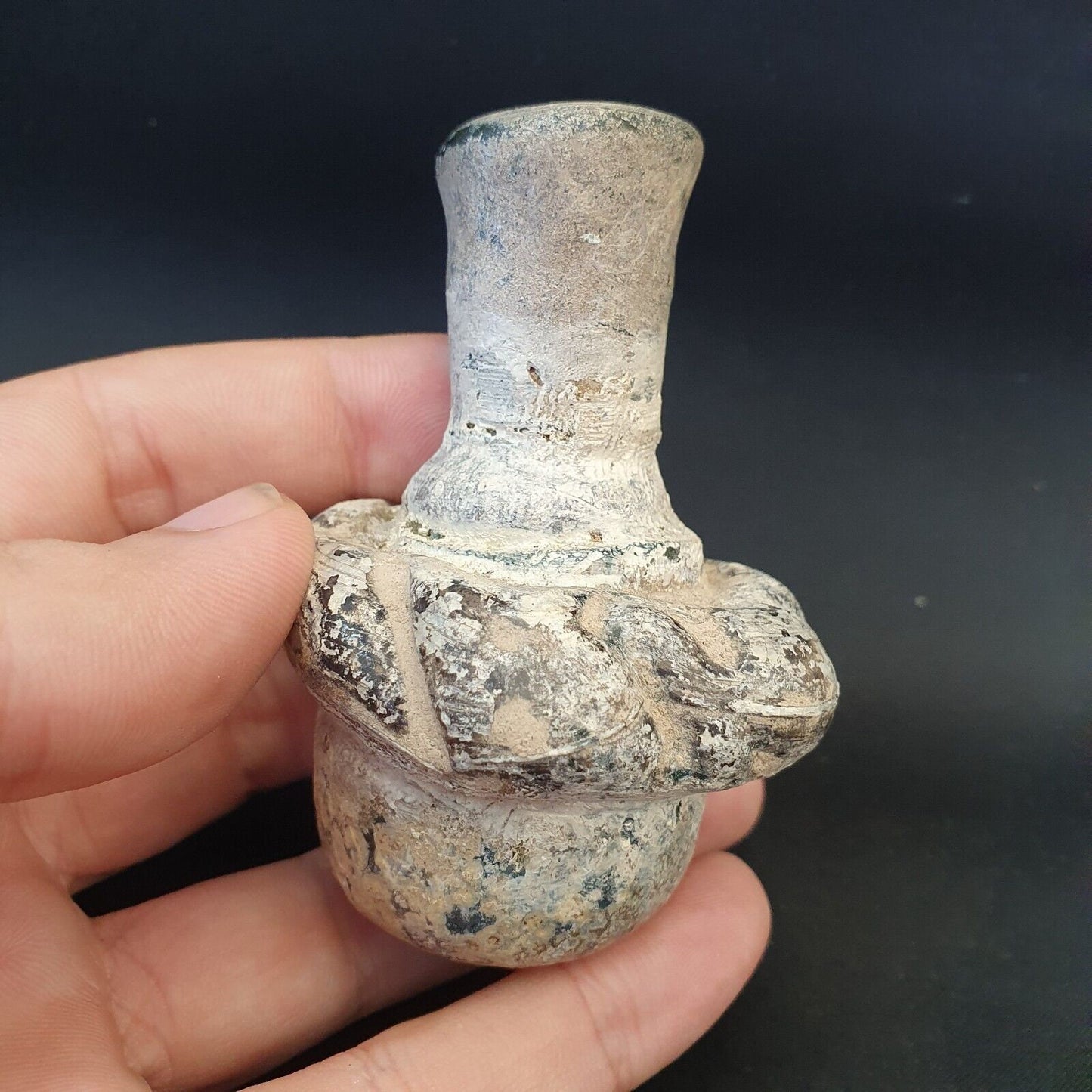 Ancient Roman Glass Perfume Bottle: 3rd Century AD Artifact
