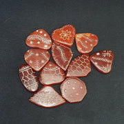 Himalayan indo tibetan central asian etched agate beads decorated beads lot