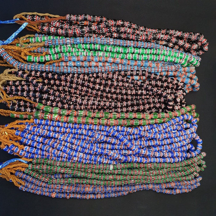 Lot 50 Vintage Mix Colors Chevron Beads Venetian African Beads Long Strand