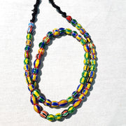 Venetian inspired glass beads melon chevron beads necklace #115.