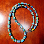 Venetian inspired glass beads multicolor chevron beads necklace #109.
