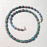 Venetian inspired glass beads multicolor chevron beads necklace #109.