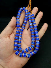 Vintage venetian trade style beads old multi glass chevron beads strand 9mm.