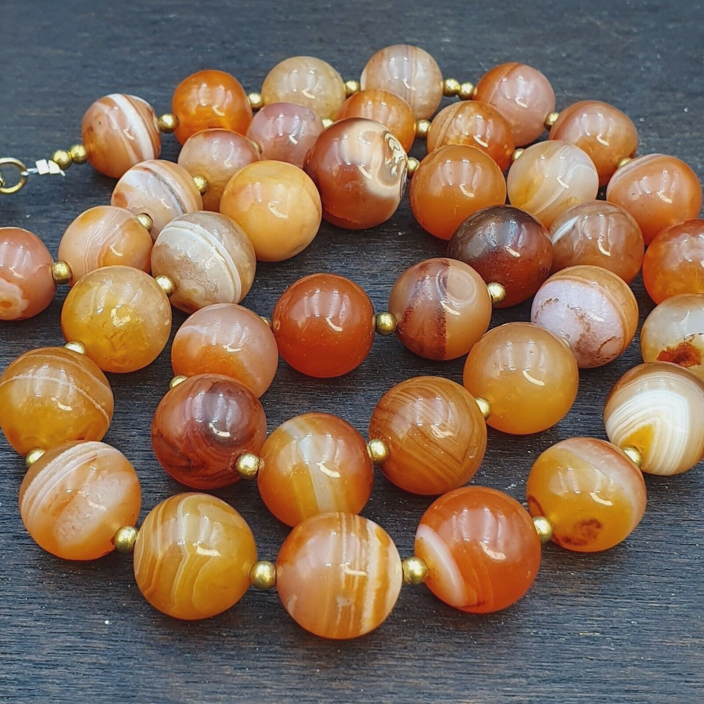 Antique Indo Tibetan Carnelian Agate Bead Necklace