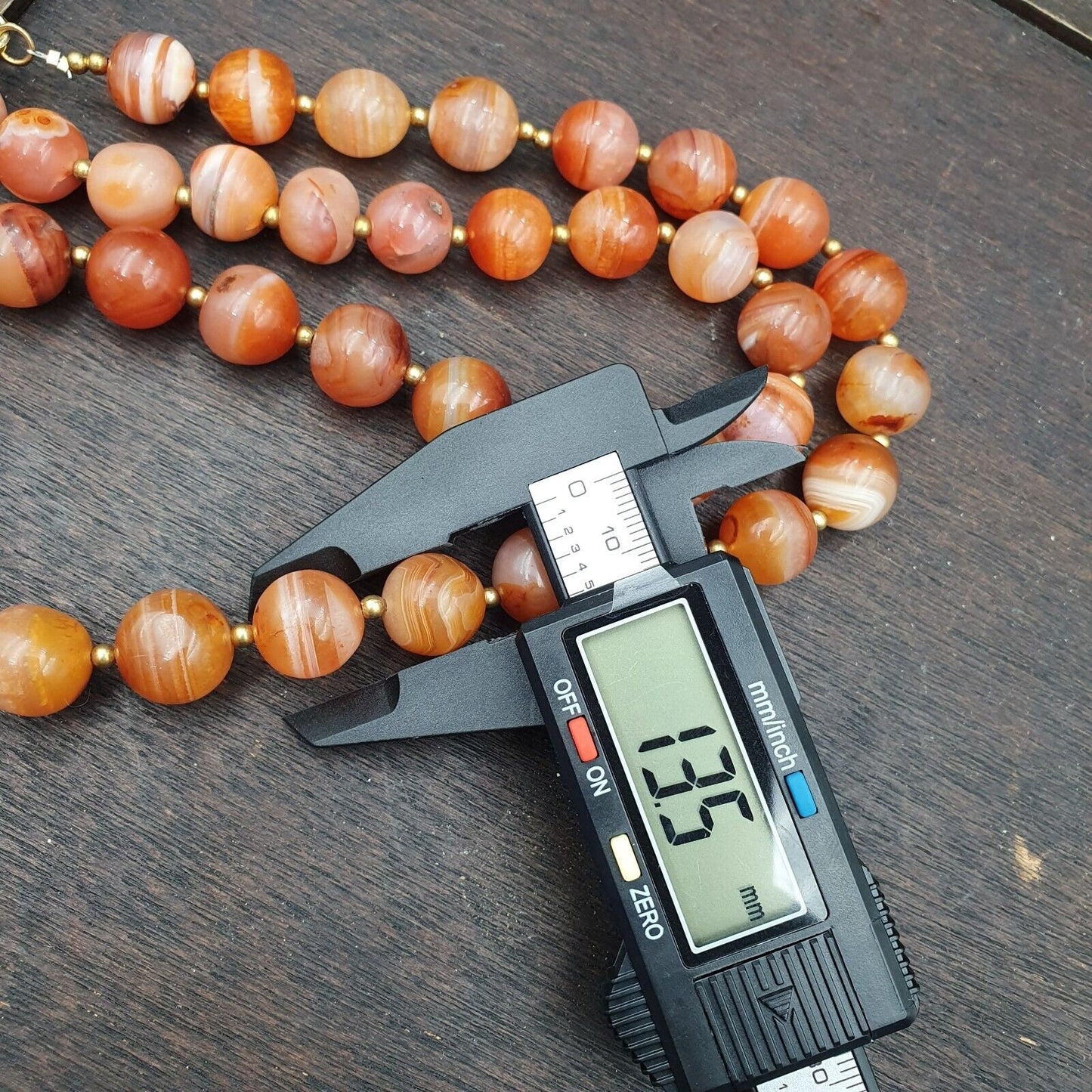 Antique Indo Tibetan Carnelian Agate Bead Necklace