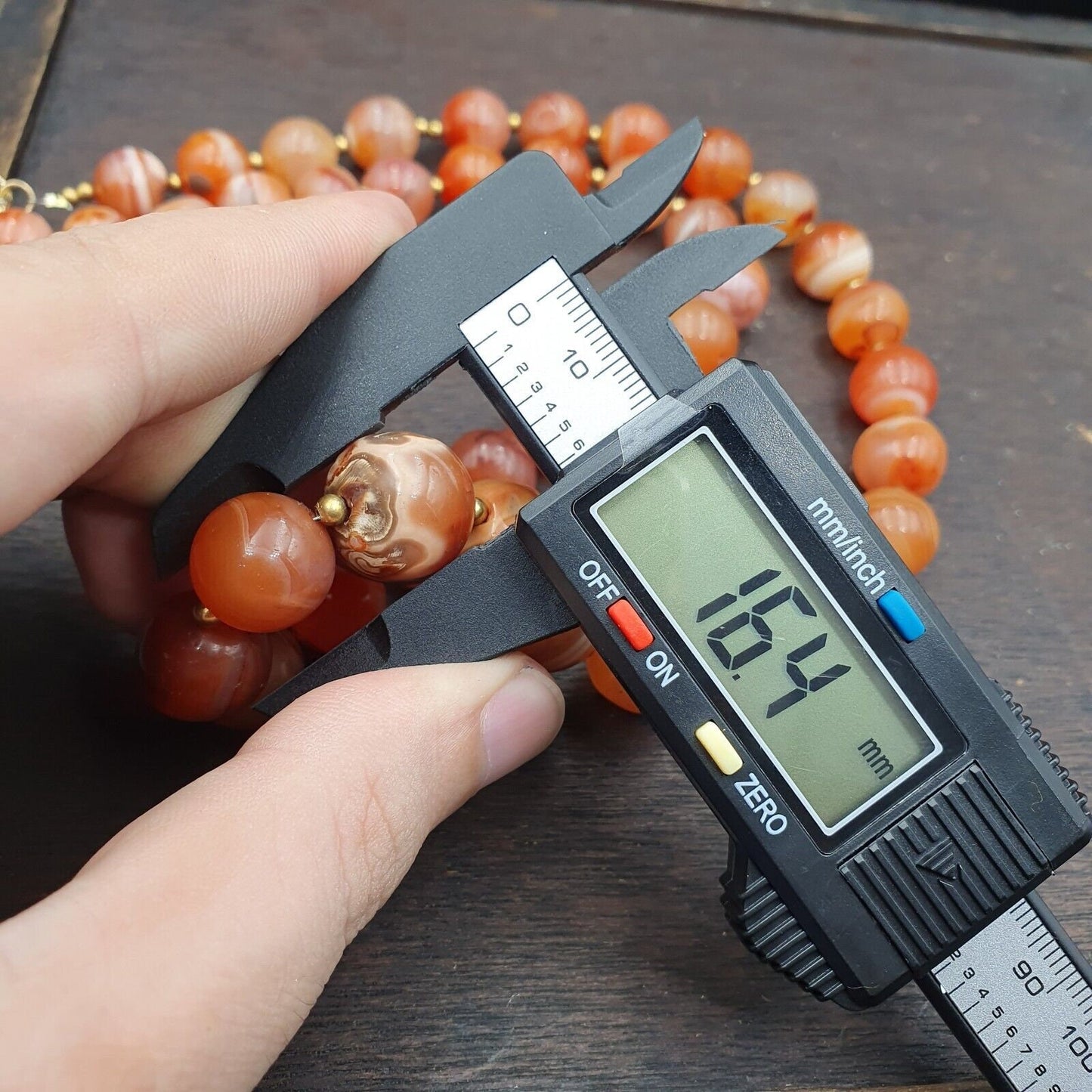 Antique Indo Tibetan Carnelian Agate Bead Necklace