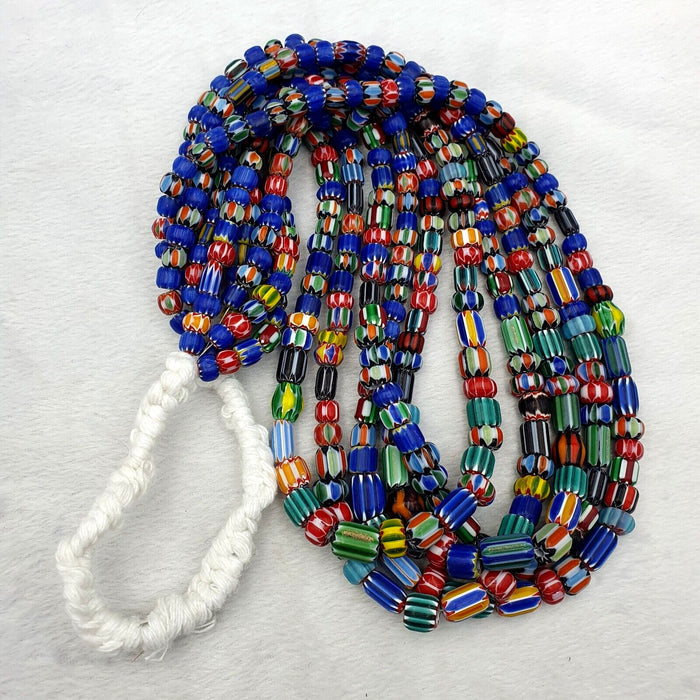 Wholesale 5 strands venetian african style glass multi chevron beads long strandGift
