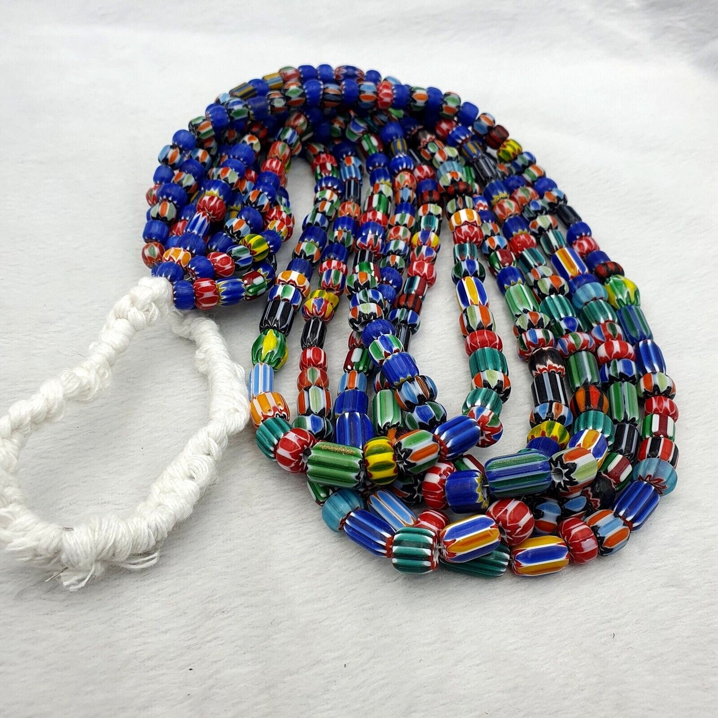 Wholesale 5 strands venetian african style glass multi chevron beads long strandGift