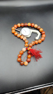 Buddhist rosary mala prayer beads tibet nepal pink himalayan agate beads