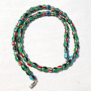 Venetian inspired glass beads collection multicolor chevron beads necklace #112.