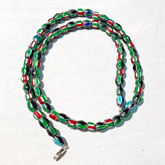 Venetian inspired glass beads collection multicolor chevron beads necklace #112Gift