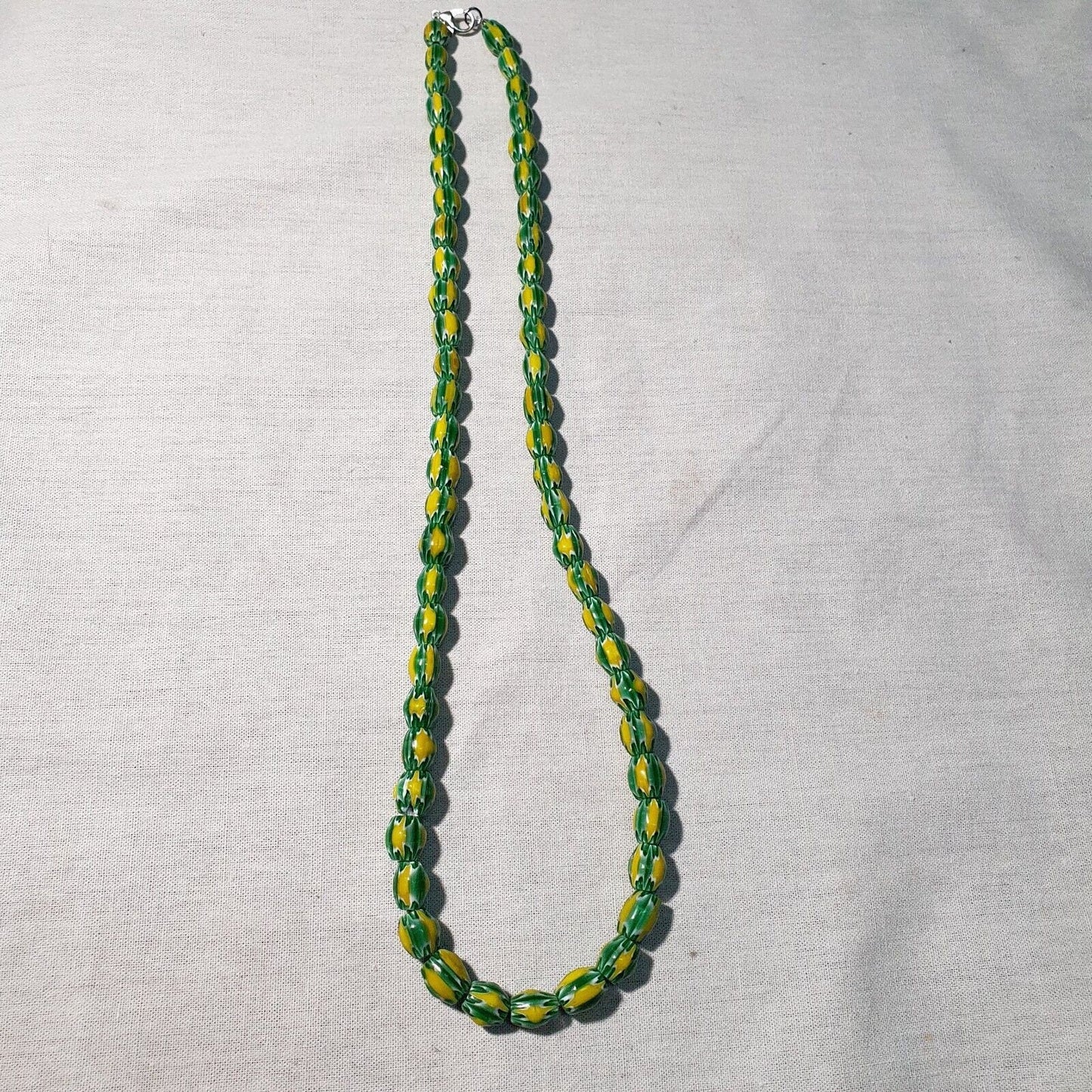 Venetian inspired glass beads melon chevron beads necklace #114Gift