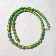 Venetian inspired glass beads melon chevron beads necklace #114.