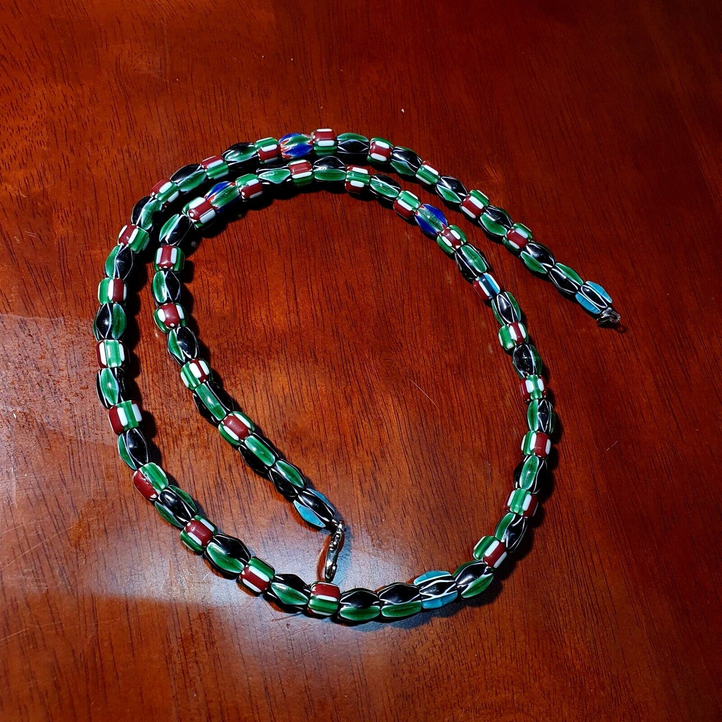 Venetian inspired glass beads collection multicolor chevron beads necklace #112Gift