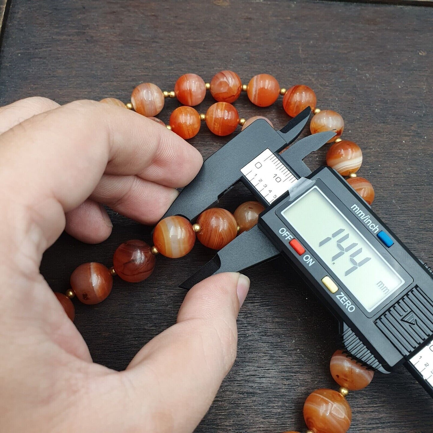 Antique Indo Tibetan Carnelian Agate Bead Necklace