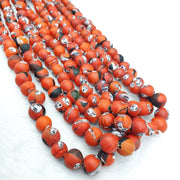 Vintage handmade face eyes glass beads  beaded strand necklace 10mm.