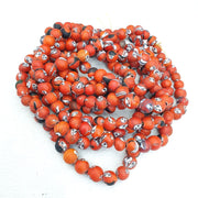 Vintage handmade face eyes glass beads  beaded strand necklace 10mm.