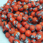 Vintage handmade face eyes glass beads  beaded strand necklace 10mm.