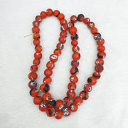 Vintage handmade face eyes glass beads  beaded strand necklace 10mm.