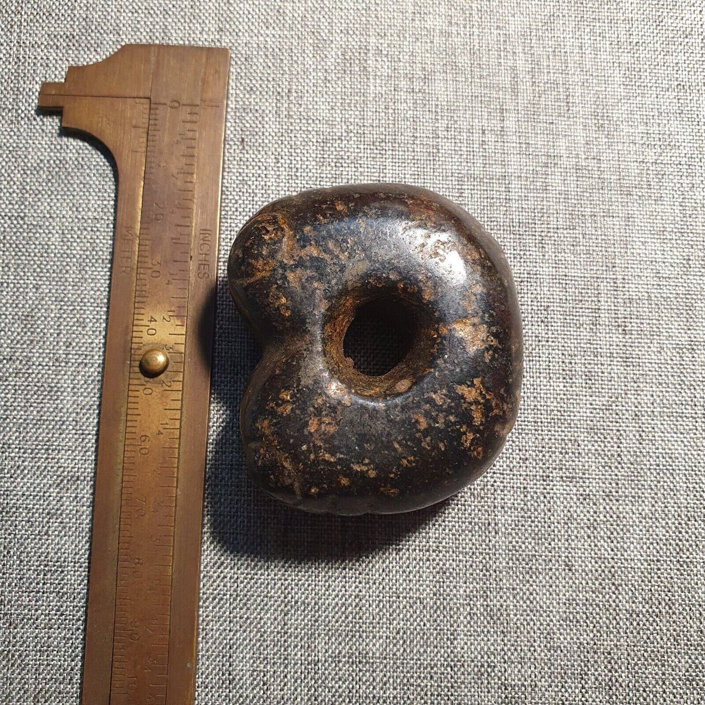 Antique Hand Carved Jade Amulet: Black Magnetic Stone Pendant