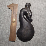 East Oasis Hand Carved Jade Amulet Bead - Antique Black Stone Mystic Animal Charm