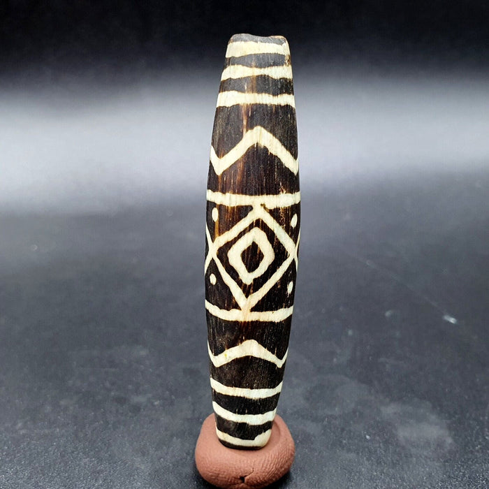 Vintage South Asian Burmese Old Pyu Pumtek Petrified Wood Stone Bead