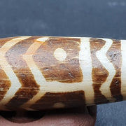 Vintage asian burmese old pumtek pyu petrified wood stone bead