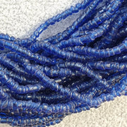 Vintage tiny blue afghan glass beads afghanistan tribal jewelry necklace.