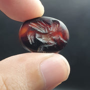 Antique near eastern stamp seal mysterious animal intaglio agate cabochon