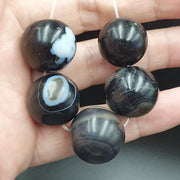 Lot 5 antique ancient indo himalaya agate stone bead suleimani agate 18-20mm