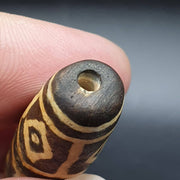 Antique south asian burmese old pyu tribe pumtek petrified wood stone bead