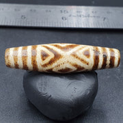 Antique south asian burmese old pyu pumtek petrified wood stone bead 45mm