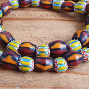 Vintage beads old chevrons beads necklace.