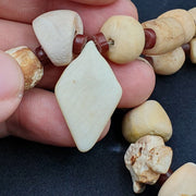Antique ancient himalayan afghan pakistan tibetan stone  beads necklace mala