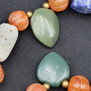 Antique ancient himalayan and african agate carnelian jasper beads necklace mala