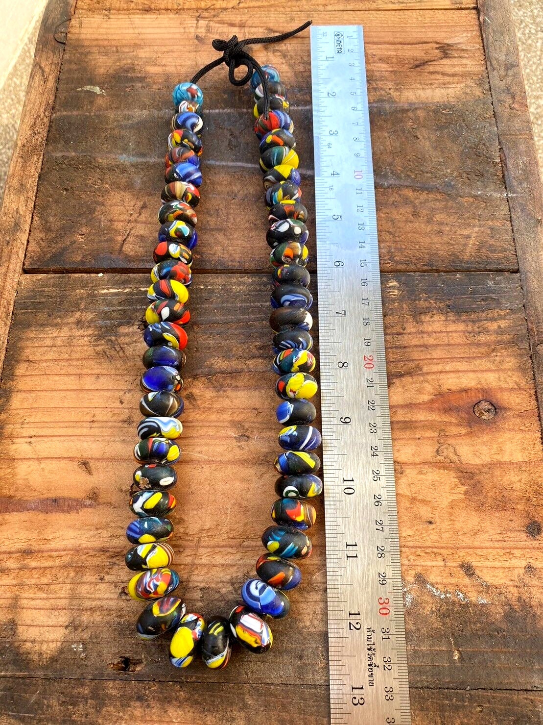Art deco venerano moretti blue mosaic glass beads big hole beads donutsGift