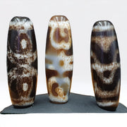 Antique Tibetan Agate Dzi Beads: Eye Amulet Pendants, Lot of 3