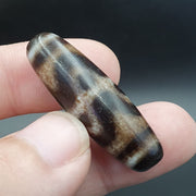 Antique Tibetan Agate Dzi Beads: Eye Amulet Pendants, Lot of 3