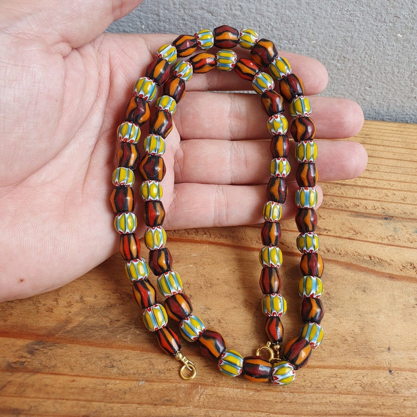Vintage beads old chevrons beads necklaceGift