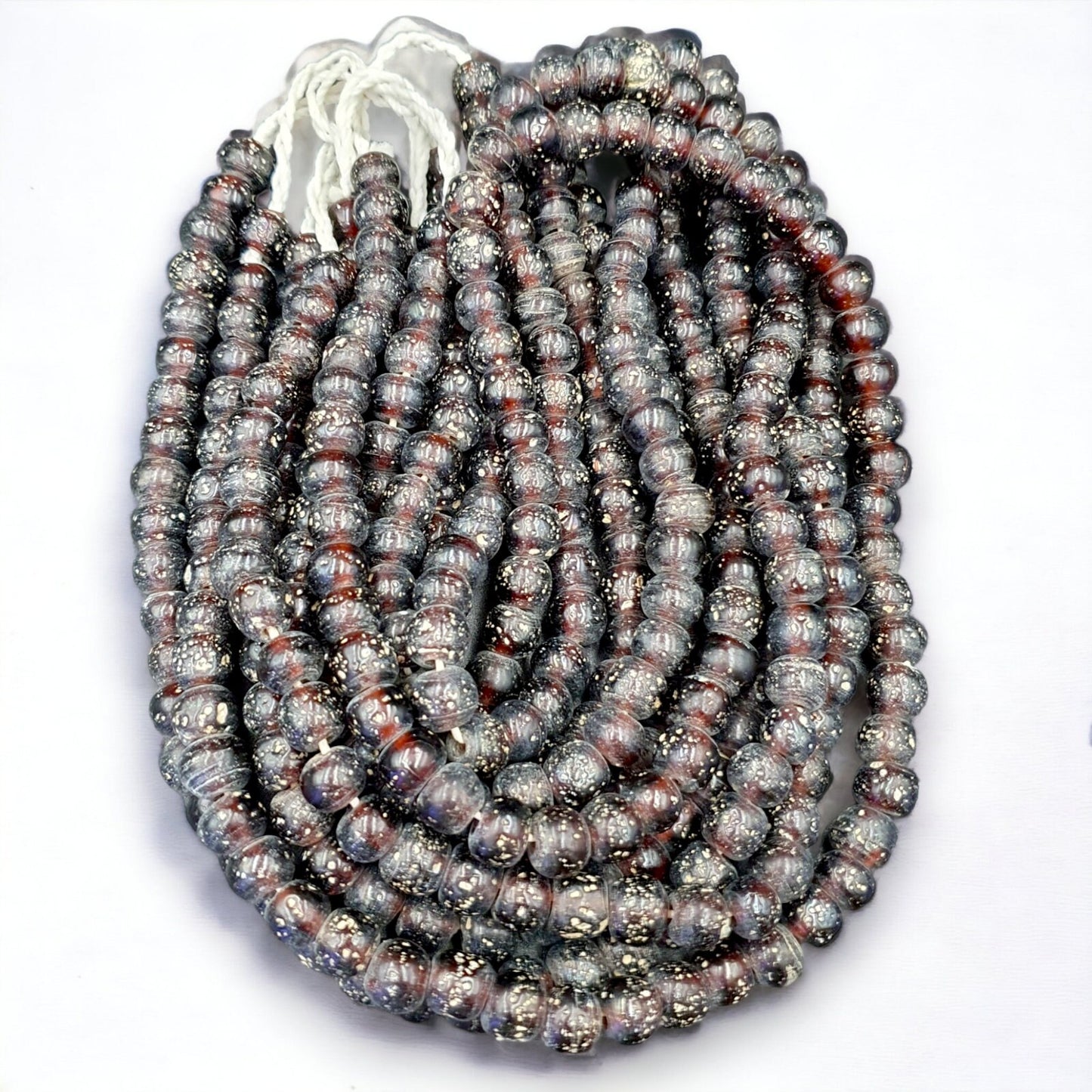 Antique Garnet Red Glass Beads: African Trade Strand, 24"