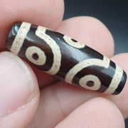 N#211 himalayan indo tibetan rare patterns dzi amulet bead lot 2 beads