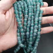 Old Antique African, Greenish Blue Vintage Strand, Trade Glass Beads | Full-Length 24 Inch, 9-9.5mm, Rare