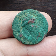 Ancient antique rare greek kushan empire bronze coin (circa 55-105ad) cnl#2