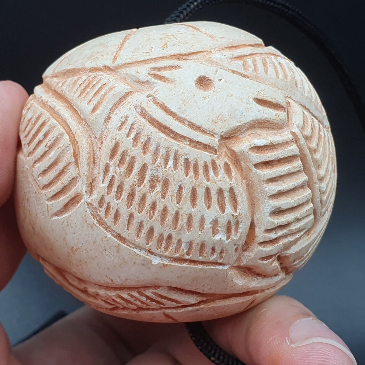 Ancient Stone Figures of Mystical Animal Carving Intaglio Big Bead Amulet