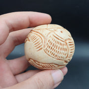 Ancient stone figures of mystical animal carving intaglio big bead amulet